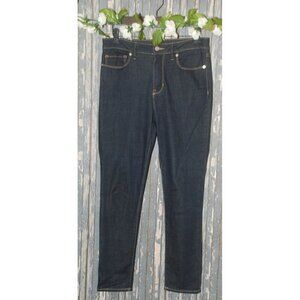 DKNY Ladies Size 10 30"X28" Denim Blue Jeans Dark Wash Straight Leg Short Ankle